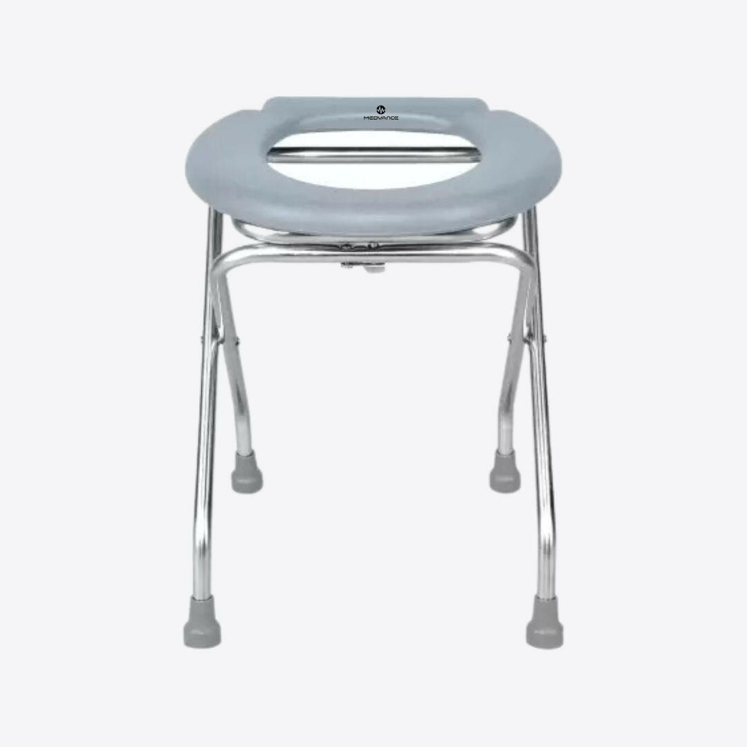 Medvance Portable Folding Commode Stool, Round