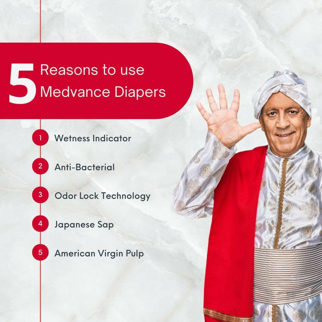 Medvance Adult Diapers - Superior Absorbency, All-Day Comfort, Reliable Protection, Large